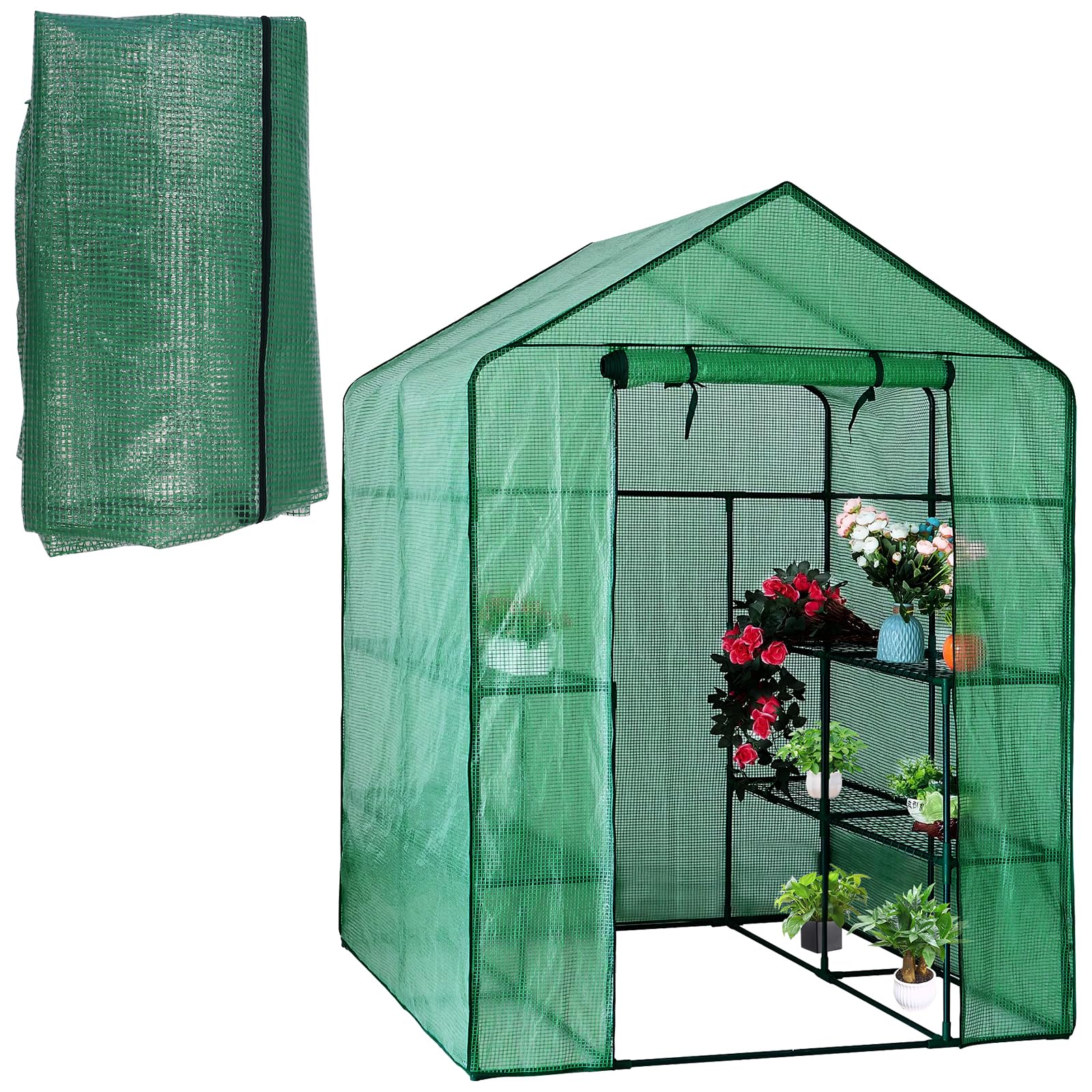 Walk-in Greenhouse Replacement Cover 56×56×76inch (Frame Not Included)