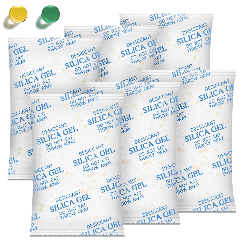 Moisture Absorbers – 100 Gram 40 Packs Silica Gel Packets Food Grade Silica Packets with Color Indicating, Premium Desiccant Packs for Food, Electronics, Closet, Jewelry and Safe Storage