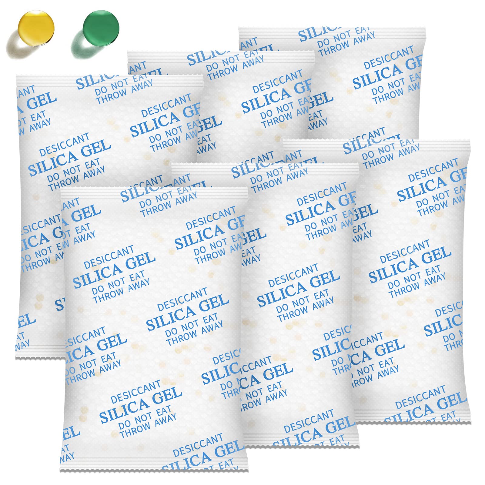 Moisture Absorbers – 100 Gram 40 Packs Silica Gel Packets Food Grade Silica Packets with Color Indicating, Premium Desiccant Packs for Food, Electronics, Closet, Jewelry and Safe Storage