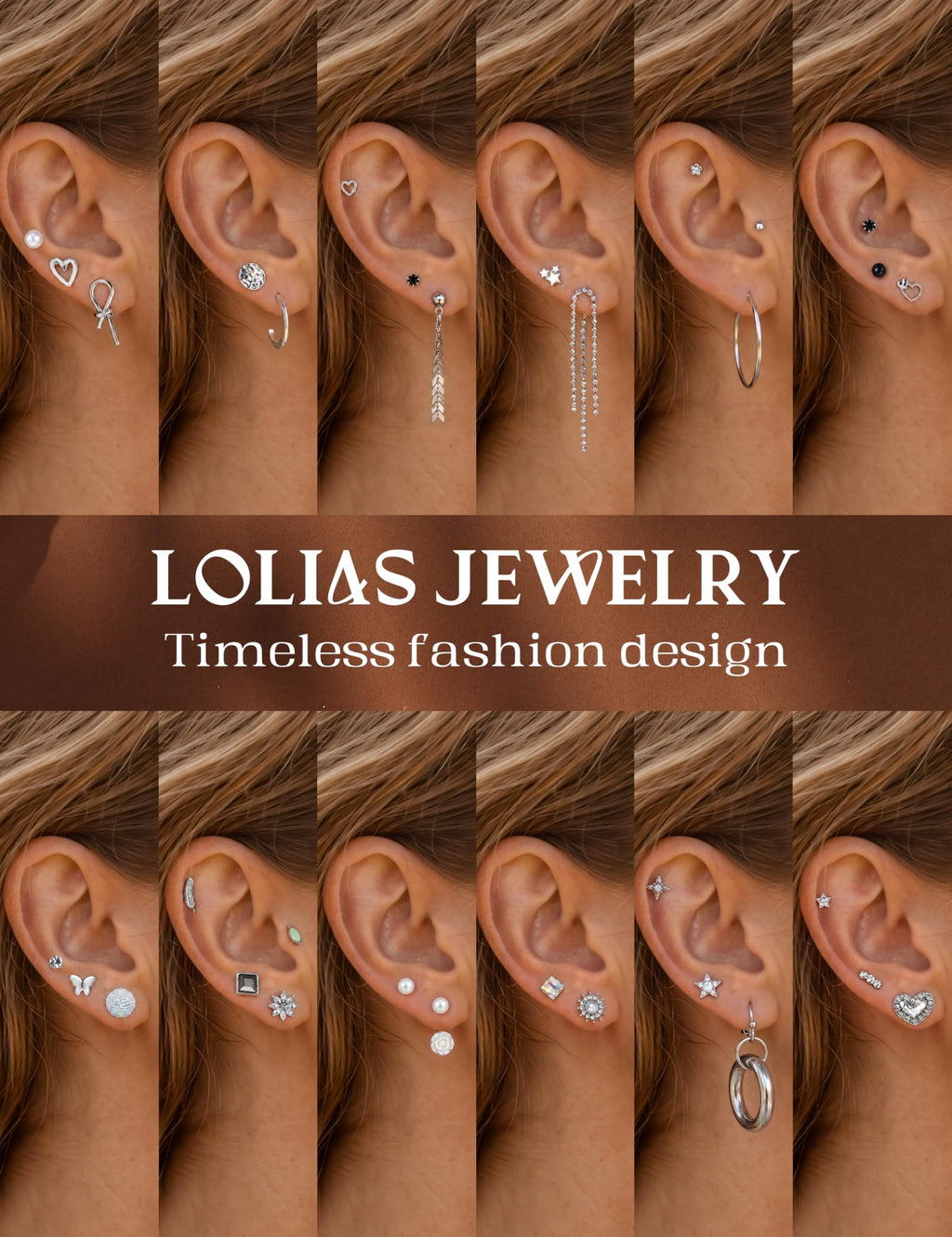 LOLIAS 90Pairs Hypoallergenic Stud Earrings Set for Sensitive Ears Women