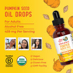 MaryRuth Organics Pumpkin Seed Oil Cold Pressed | 2 Month Supply | USDA Organic Pumpkin Seed Liquid Drops for Men and Women | Urinary Health in Men | Sugar Free | Vegan | Non-GMO | 60 Servings