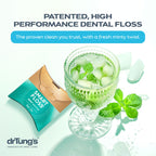drTung's Smart Floss Mint for Teeth - Natural Expanding Dental Floss, Gentle on Tooth & Gums, Expands & Glides, PTFE & PFAS Free, Certified Organic Mint Essential Oils - Pack of 12