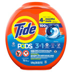 Tide PODS laundry detergent pacs, 3-in-1 Stain Remover, Odor Fighter, Color Protector, 76 Count, HE compatible, Original Scent