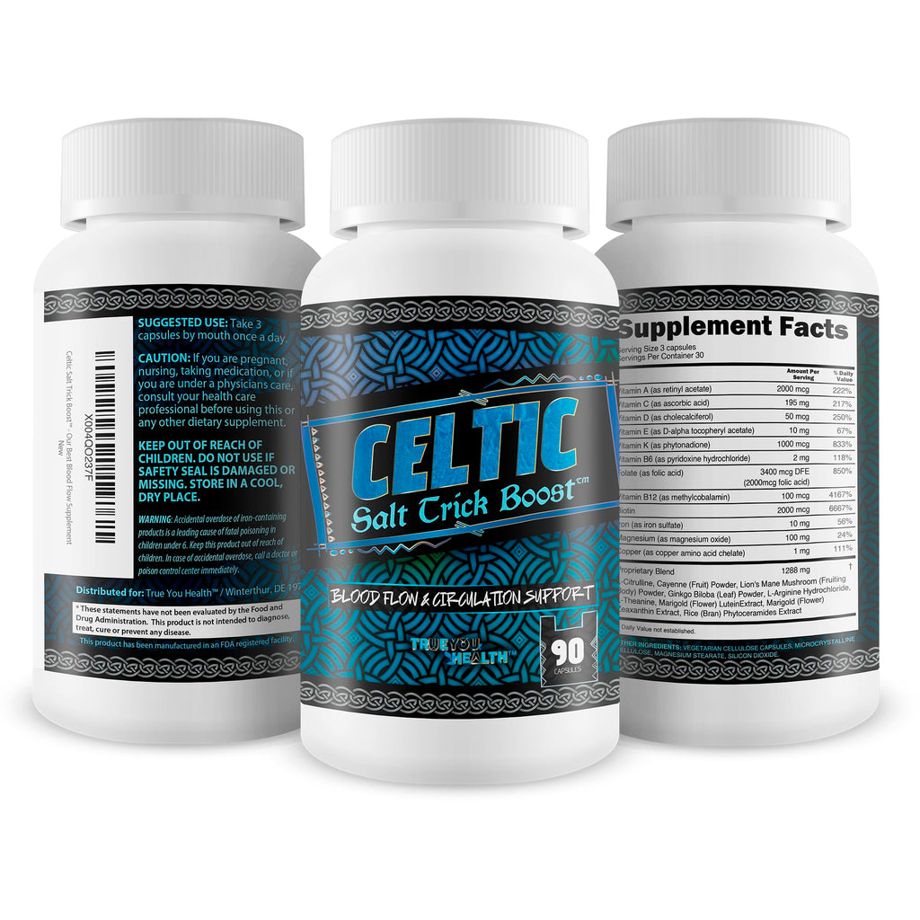 Celtic Salt Trick Boost for Blood Flow - Improved Formula - Our Best Blood Circulation Supplements for Men - Increase Blood Flow Care Blood Circulation Pills - Advanced Blood Flow Support