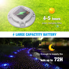 VOLISUN Solar Driveway Lights Dock Marine Lights 16 Pack,2 Colors in 1,Outdoor LED Deck Light,Solar Powered Waterproof Warning Step Light for Driveway Sidewalk Pathway (Blue/White),Saltwater Resistant