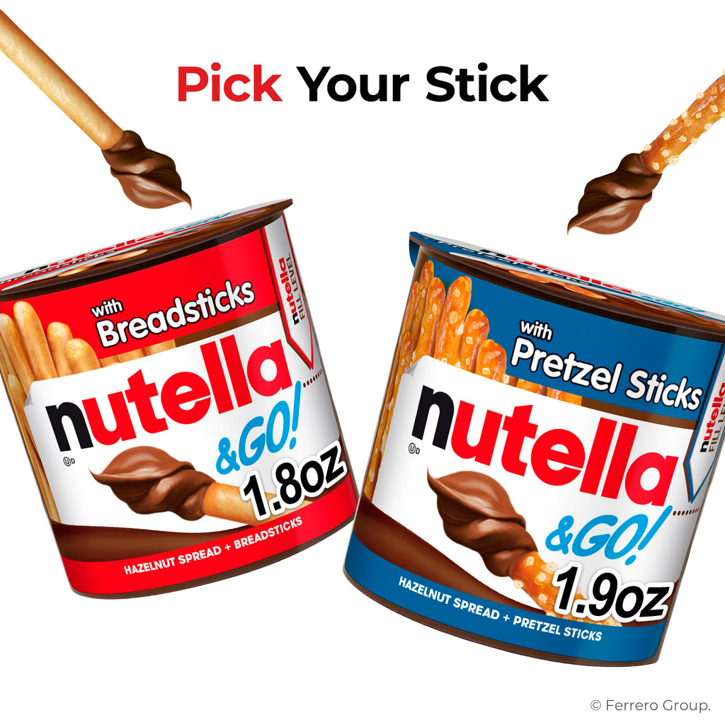 Nutella & Go Kids Snacks for Kids, Hazelnut Spread, 24 Pack, 1.8 oz