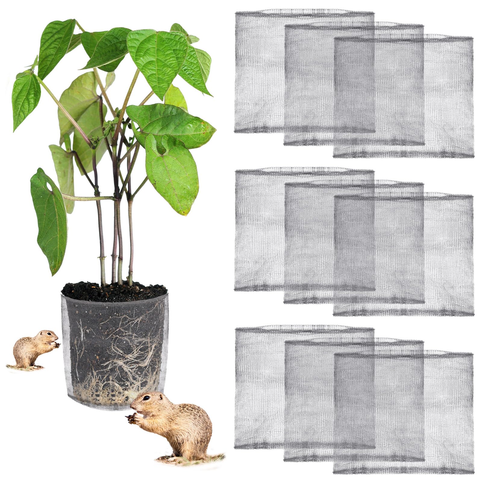 Yaocom 10 Pcs 15 Gallon Gopher and Vole Wire Baskets Stainless Steel Plant Root Protector Gopher Cages for Tree Flowers Vegetables Garden Underground Protection