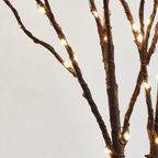 LITBLOOM Lighted Brown Willow Branches 32IN 100 LED with Timer Battery Operated, Tree Branch with Warm White Lights for Holiday Christmas Decoration Indoor Outdoor
