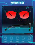TIJN Blue Light Blocking Glasses for Men Women - Red Light Glasses for Computer Gaming - Dual AR Coating Lens - Screen Fatigue & UV Protection - 2 Pack