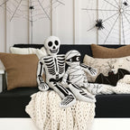 Bunny Chorus Halloween Decor Throw Pillows: Cute White Teddy Fleece Mummy Throw Pillows, Fun Soft Sherpa Plush Cushion Halloween Decorations Indoor for Home Sofa Bed Office Couch Living Room