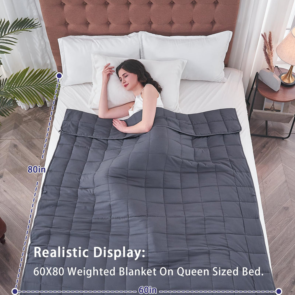 yescool Weighted Blanket for Adults 20lbs Queen Size, 60" x 80", Grey