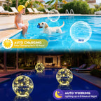 Askyli Solar Floating Pool Lights, 15 inch Waterproof Solar Pool Light that Float, Warm White LED Light up Pool Balls, Auto ON/Off Pool Solar Lights for Pools Party Wedding Decor (4Piece)