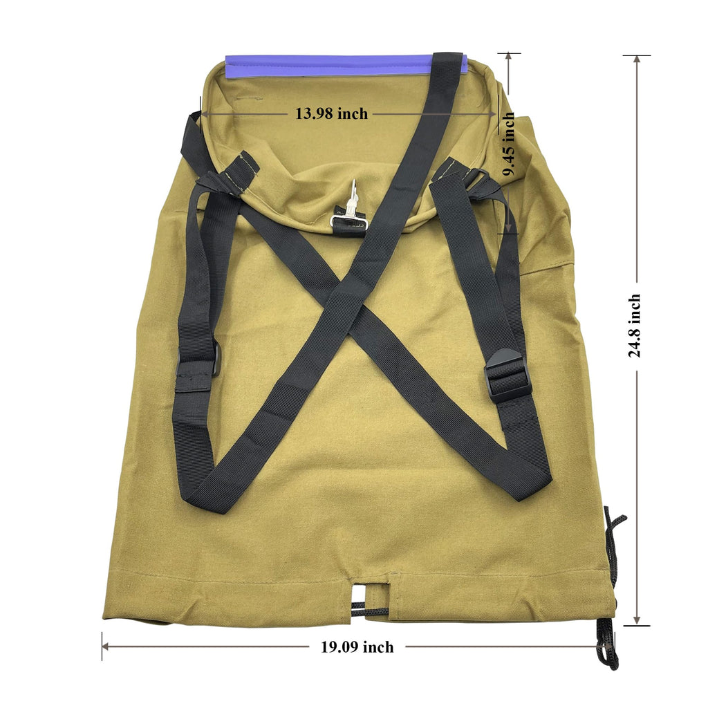 Large Adjustable Canvas Fruit Picking Bag for Orchard Farm Garden (Khaki)
