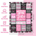 PVDSAVE Sister Birthday Gifts, Best Sister Ever Blanket 50"x60"