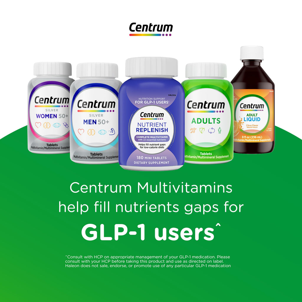 Centrum Silver Multivitamin for Men 50 Plus, Multimineral Supplement, Vitamin D3, B-Vitamins and Zinc, Gluten Free, Non-GMO Ingredients, Supports Memory and Cognition in Older Adults - 100 Ct
