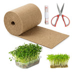 1Roll10" X 236"Microgreen Grow Mats,Natural Fiber Grow Mats,Hydroponic Growing Pads With Scissors and Tape Measure for Wheatgrass,Bean Sprouts,and Hydroponic Seed Growing Compatible with Growing Trays