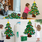 Montessori Felt Christmas Tree for Toddlers, Felt Christmas Tree for Kids, 2026 New Oversized Hanging Xmas Gifts, with Lights