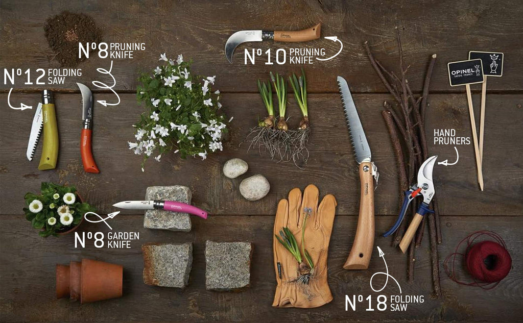 Opinel No. 10 Pruning Folding Knife - Stainless Steel for Pruning, Grafting, Orchards, Vineyards, and Gardening