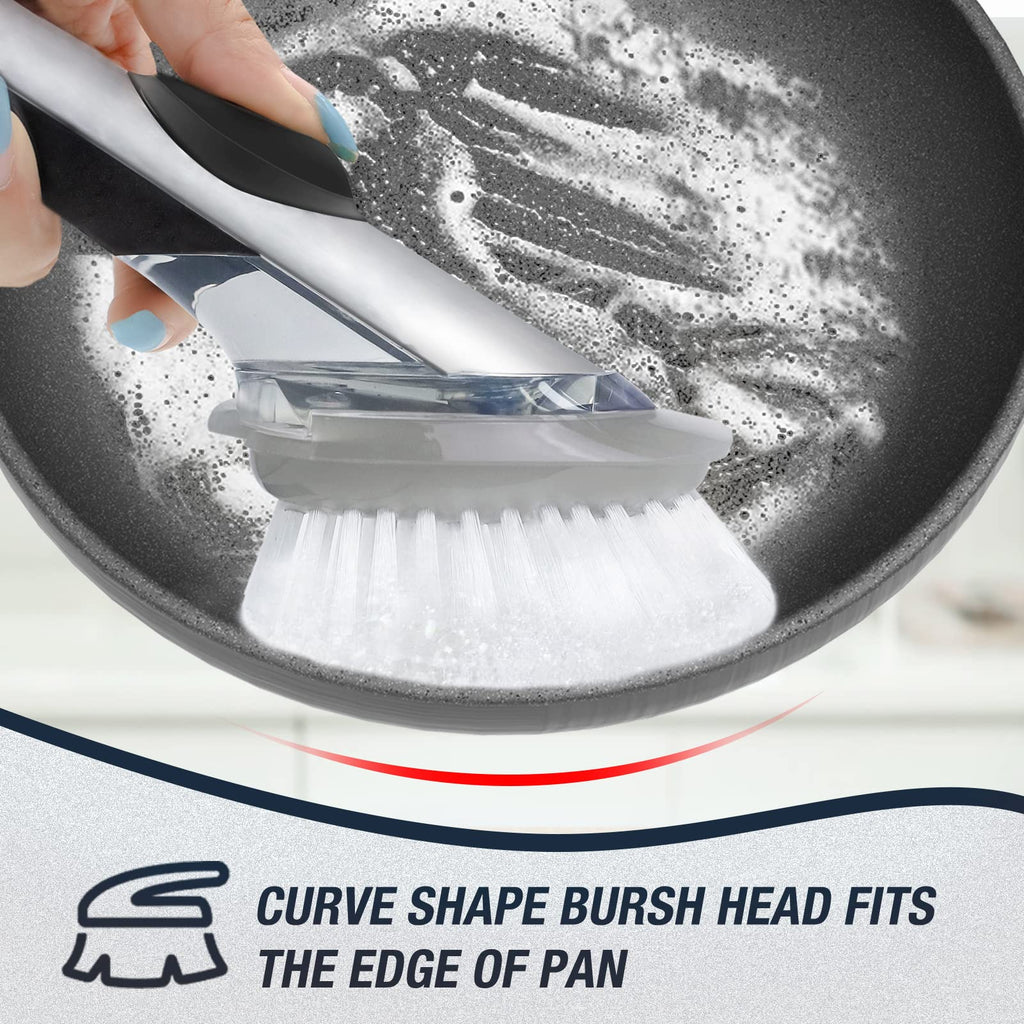 Dish Cleaning Soap Dispensing Brush Refills for OXO Dish Brush - 8 Pack Brush Head Replacement for Scrubber (Grey)