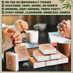 Ctosree 50 Pack Christian Pocket Tissues Bible Verse Travel Packs Bulk 500 Sheet Small Tissues Pocket Packs 3 Ply Mini Travel Size Individual Religious Party Favor