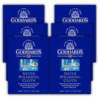 Goddard's Silver Polishing Cloth for Jewelry, Remove Tarnish on Plated or Sterling Silver, Gold, Antiques, and Leaves Tarnish Protection, 6 Cloths