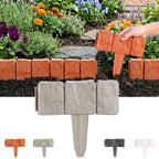 Imitation Stone Garden Fence - DIY Garden Edging Border, 2026 New Plastic Garden Retaining Fence, Interlocking No Dig Decorative Garden Fence with Stakes, for Yard, Patio, Outdoor (Gray, 30pcs)