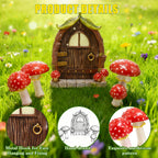 ChilArt Mushroom Fairy Door for Tree - Glow in The Dark Yard Art