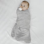 HALO 100% Cotton Sleepsack Swaddle, 3-Way Adjustable Wearable Blanket, TOG 1.5, Heather Grey, Small, 3-6 Months