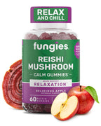 Fungies Reishi Mushroom Gummies, Delicious Apple Flavor - Mushroom Herbal Supplement Gummy for Adults Supports Immune Health, Relaxation & Healthy Aging - Calming Gummies for Sleep - 60 Servings