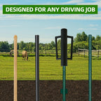 DCLFIRMX Fence Post Driver with Handle 16.5 Inch T Post Driver, 8LB Heavy Duty Hand Post Pounder, 2.7 inch Inner Diameter Hand Post Rammer for Metal Fence Stake, U Channel, Sign Post