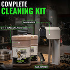 Grip Clean 4 Pk Combo – Hand Cleaner for Mechanics with Wall-Mounted Soap Dispenser + 2 Gallons Heavy-Duty Liquid Pumice Hand Soap, Natural Clay & Coconut Oil for Auto Mechanics, Industrial, & Garage