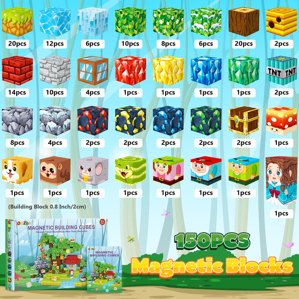 Magnetic Blocks, Magnet Cubes Building Blocks Toddler Travel Toys for 3-5 5-7 8-13 Year Old Boys Girls, Montessori Sensory Kids Toys & Games, Kids Birthday Decorations Party Favors Gifts