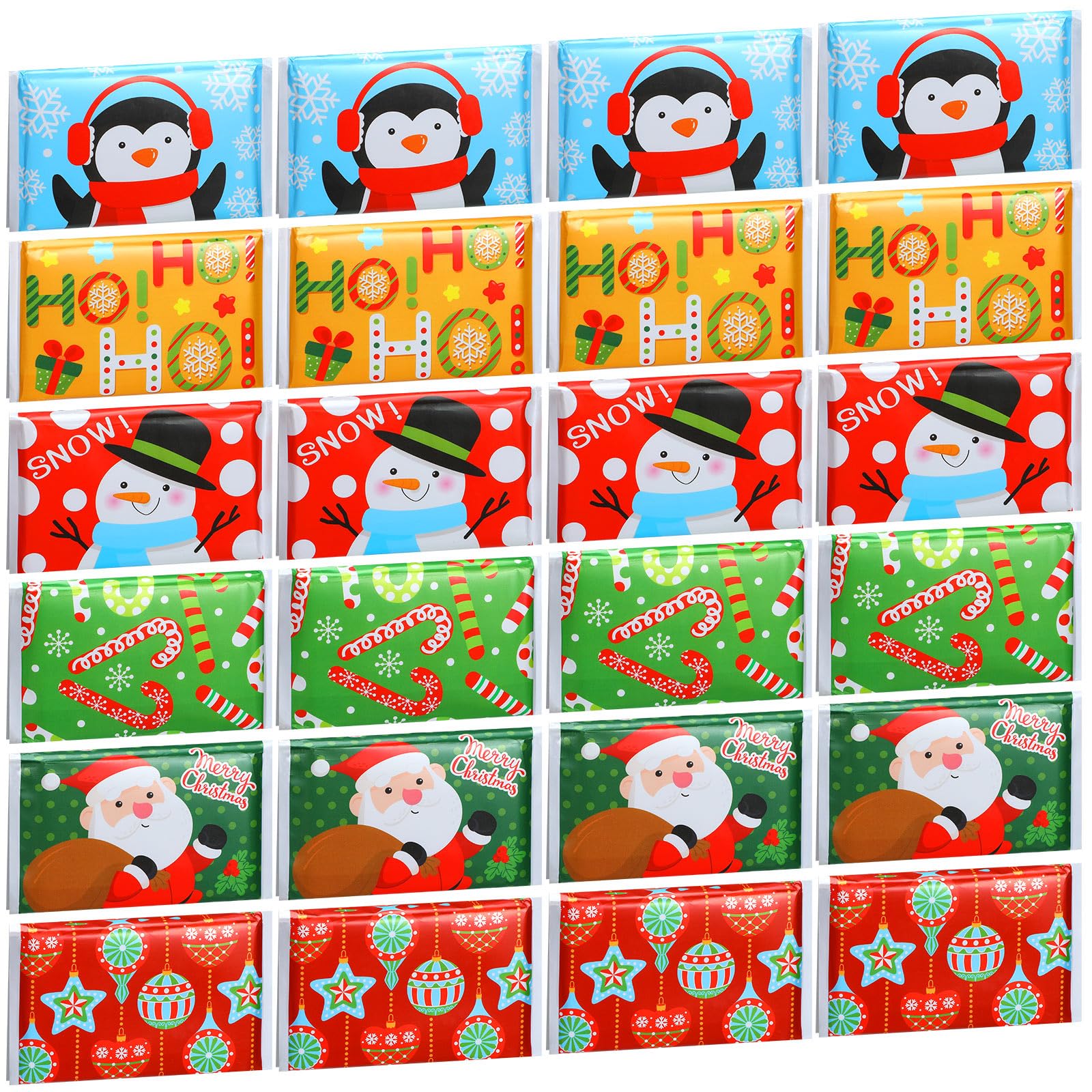24 Packs Travel Size Tissue Pocket Slim Pack Facial 3 Ply Wallet Size Pocket Tissues for Travel Wedding Party Favors, 6 Styles(Snowman)