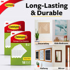 Command 4 lb Small Picture Hanging Strips 36 Pairs (72 Strips), Damage-Free Hanging Picture Hangers, No Tools Wall Hanging Strips for Home Decor, White Adhesive Strips