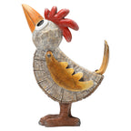 Wiresusan Outdoor Whimsical Rooster Statue Resin Chicken Art Sculpture Garden Rooster Figurine Decoration, Rustic Roosters Decor, Animal Ornament for Yard, Lawn, Home, Office, Garden Gifts
