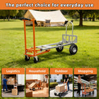 Aluminum 4 in 1 Convertible Hand Truck Dolly, 1000Lbs Capacity, Heavy Duty Folding Hand Truck Dolly Cart with Wheels 10" All-Terrain Tires, Hand Trucks for Logistics, Moving Home, Shopping, Office