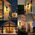 BesLowe Outdoor Wall Light Fixture, Modern Outside Porch Sconce, Black