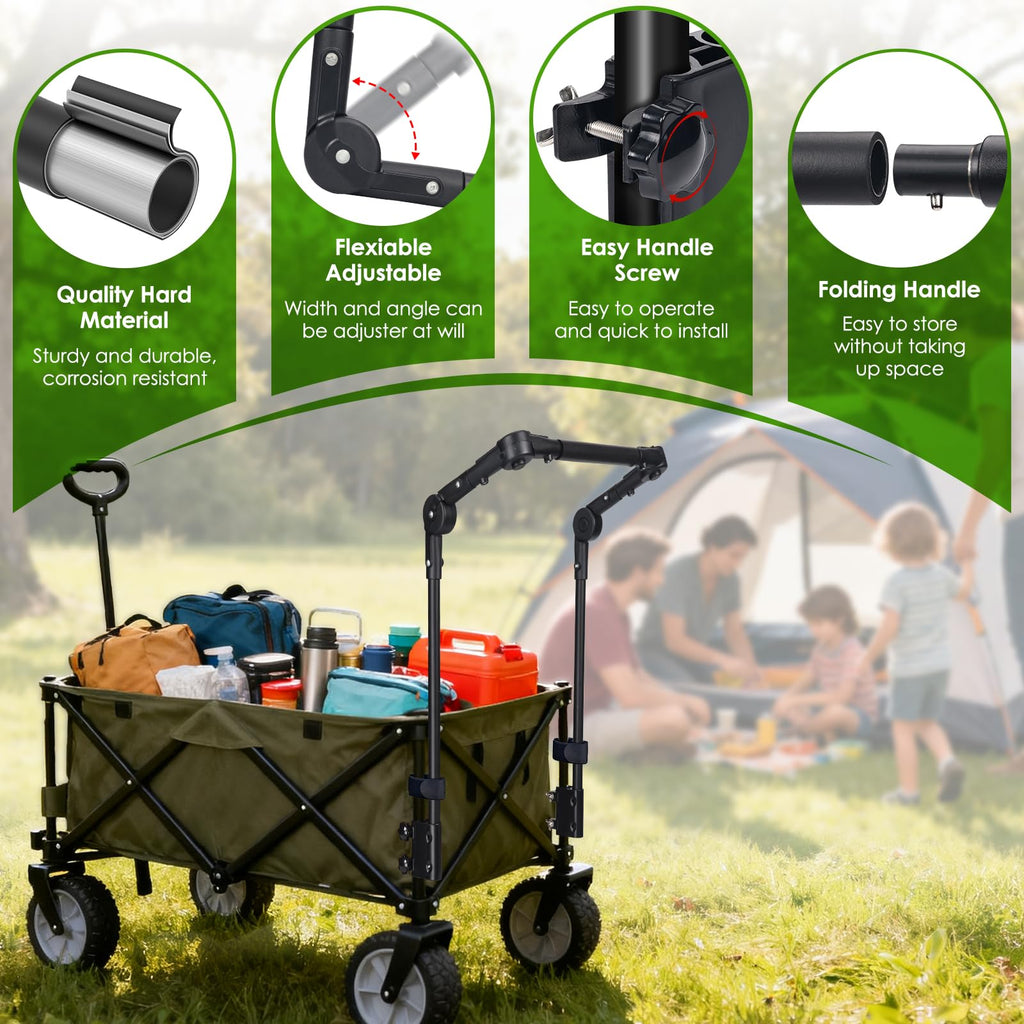 Adjustable Wagon Push Handle Attachment Fit for Round & Square Frame Wagons