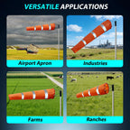 Airport Windsock Pole Kit, 8 in x 36 in Aviation Grade Wind Sock Pole Kit
