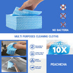 Peachicha Reusable Cleaning Cloths Handi Wipes Reusable Cloths Disposabel Dish Towels Dry Handy Wipes Big Durable Absoebent and Dry Quickly 100 Count, Blue
