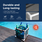 POOL FELLOWS Pool Storage Bin, 90 Gallons, Holder for Noodles, Toys, Floats, Towels, Mesh Organizer for Swimming Equipments, Mini Plus Style