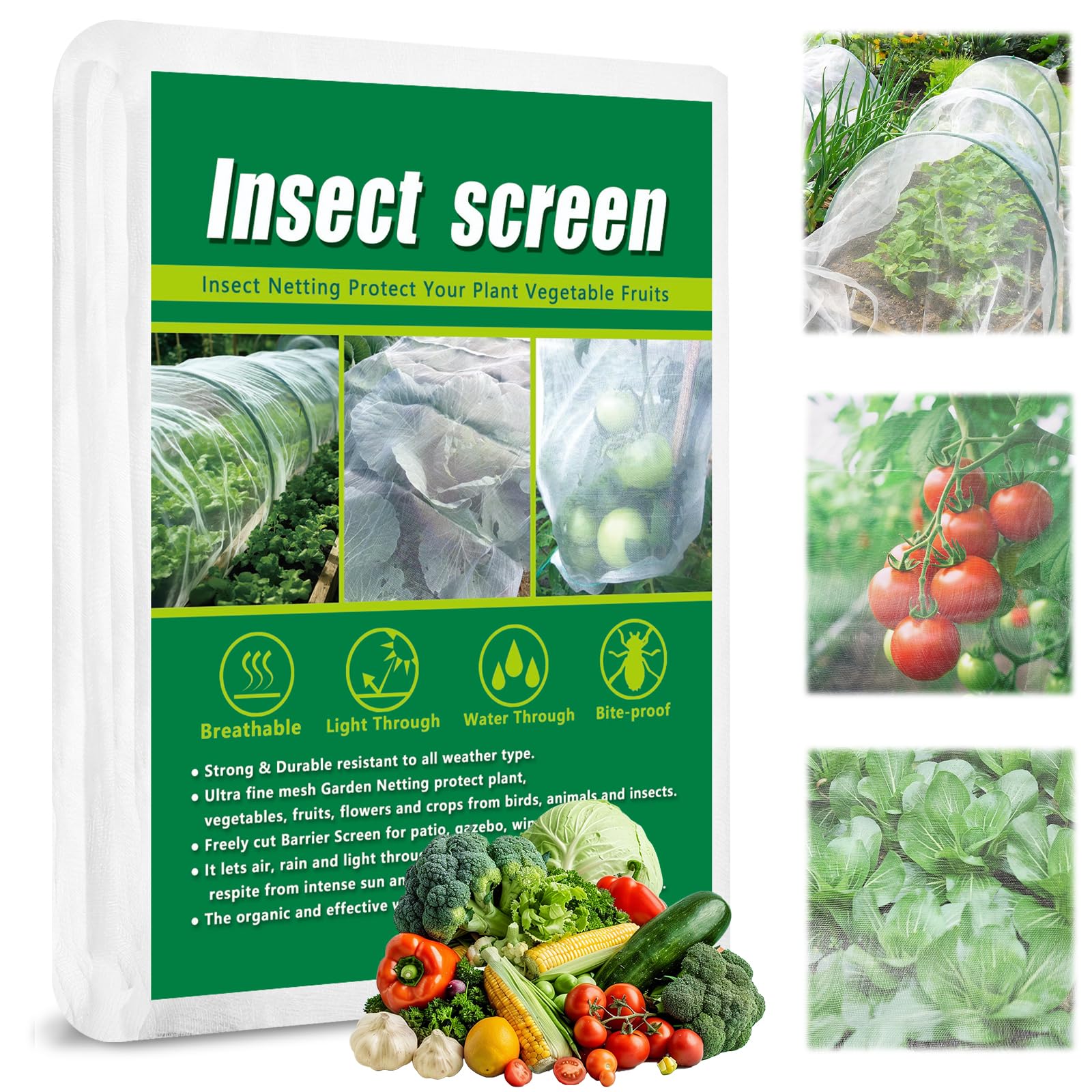 10 X 50 FT Breathable Garden Mesh Netting Pest Barrier for Raised Beds