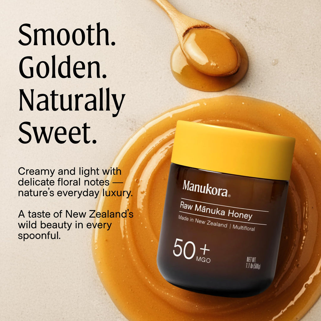 Manukora Raw Manuka Honey MGO 50+ New Zealand Non-GMO Daily Support 500g