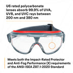 3M GoggleGear 500 Series GG501SGAF, Clear, Scotchgard Anti-fog Lens, 1 Pair