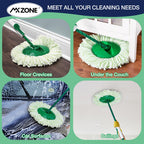 4 Pack Spin Mop Head Replacement Compatible with Libman Tornado, Microfiber Mop Head for Libman Tornado Spin Mop System, Machine Washable Mop Refill Head, Easy to Replace