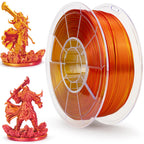 ZIRO Dual Color PLA Filament, Silk Coextrusion 3D Printer Filament 1.75mm, Fit for Most 3D Printers Pen, Shine Multicolor PLA Material,1KG Spool, Red and Gold (Silky)