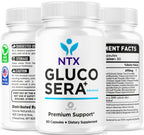 NTX Gluco Sera Capsules - Official NTX GlucoSera Pills Advanced Premium Formula Support Maximum Strength, All Natural Ingredients for Overall Health & Wellness, 60 Capsules for 1 Month