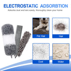 Microfiber Duster Kit (11PCS) - Washable Dusters with Extension Pole (30 to 100 in) for Cleaning Ceilings, Fans, Furniture