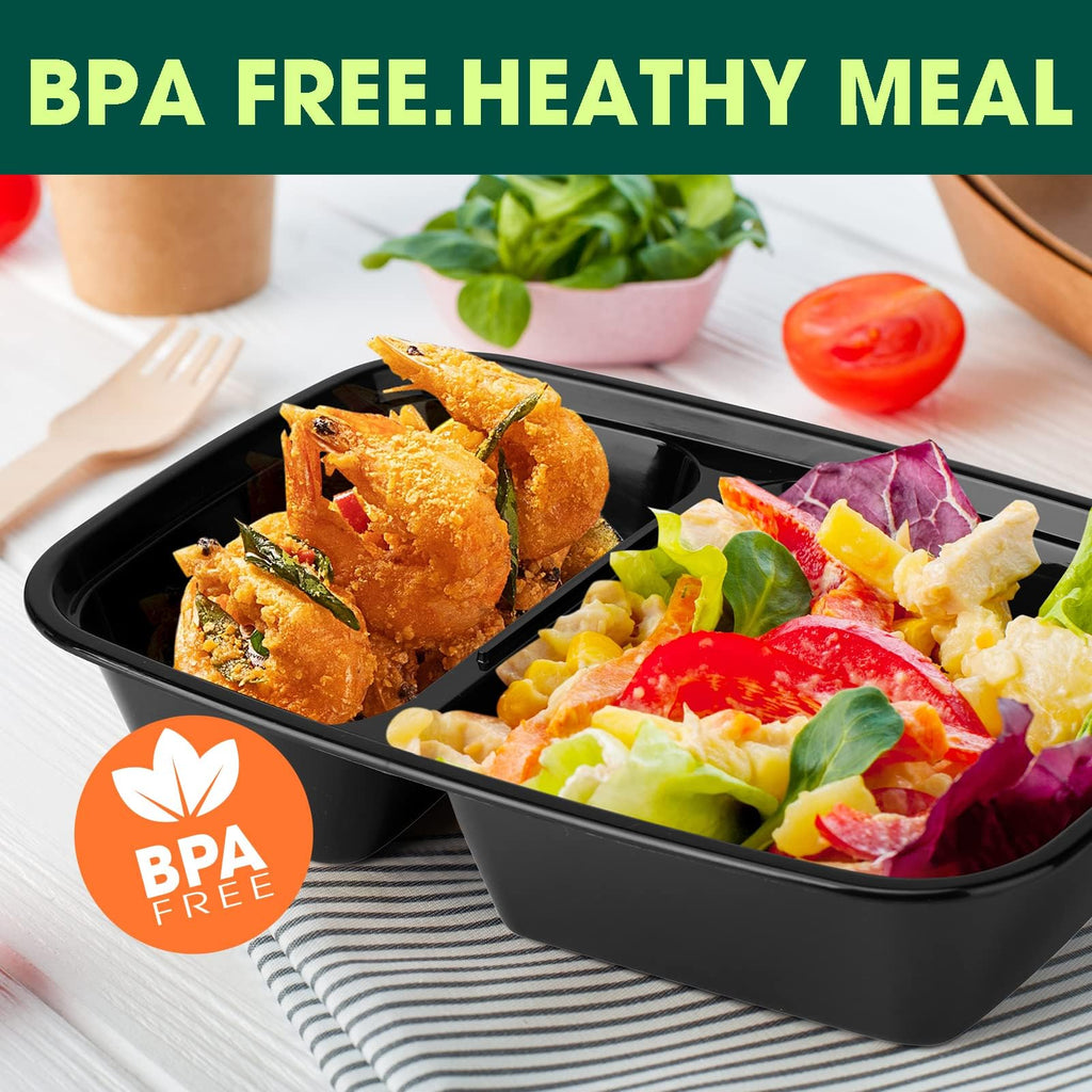 Glotoch Express Meal Prep Containers Reusable 34 OZ 20 PC Disposable Food Container with Lids Storage Plastic Togo Containers Take Away Lunch Container BPA Free, Freezer Safe, Microwave 1 Compartment