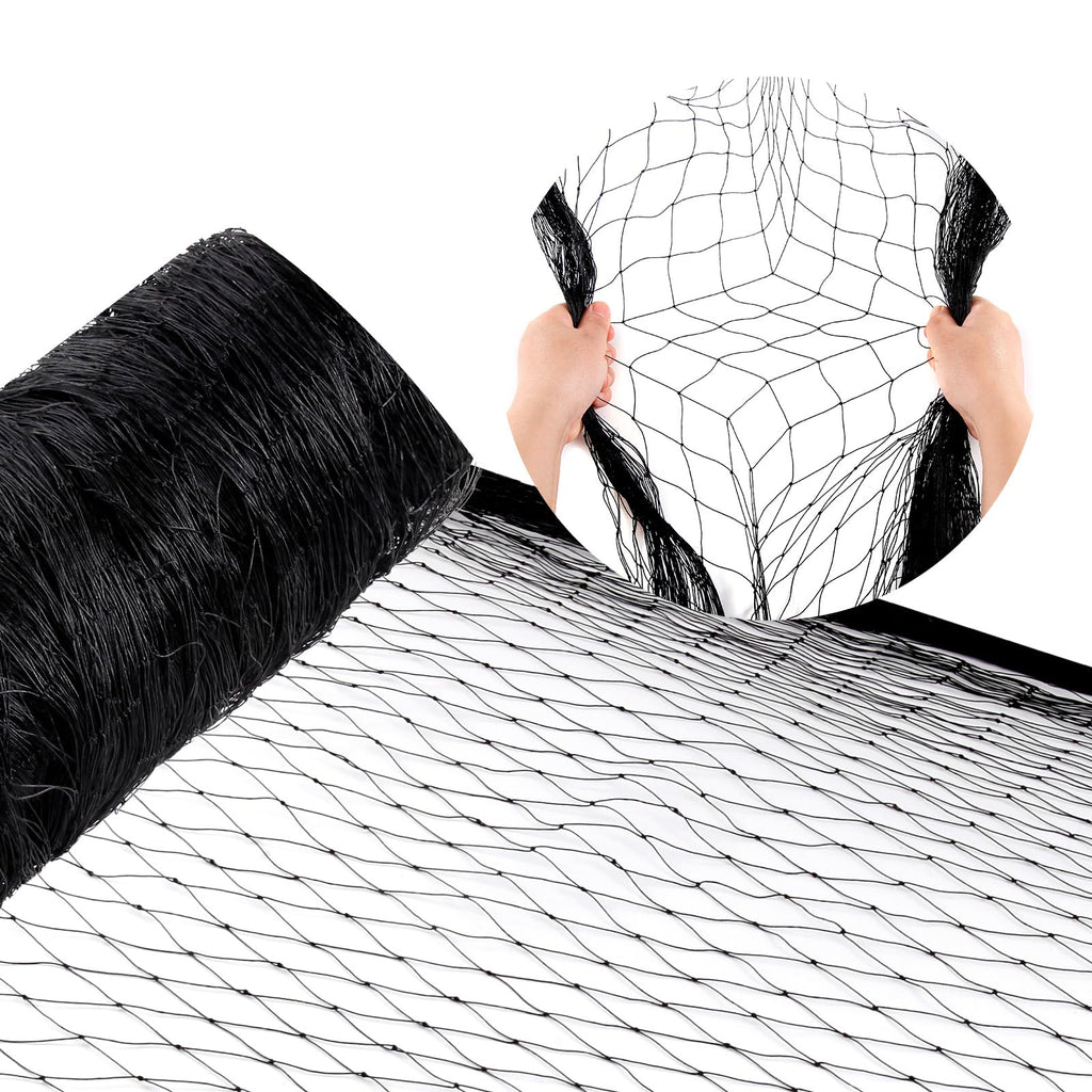 Vandham 25x50ft Heavy Duty Bird Netting, 1.6" Mesh for Garden Fruit Trees